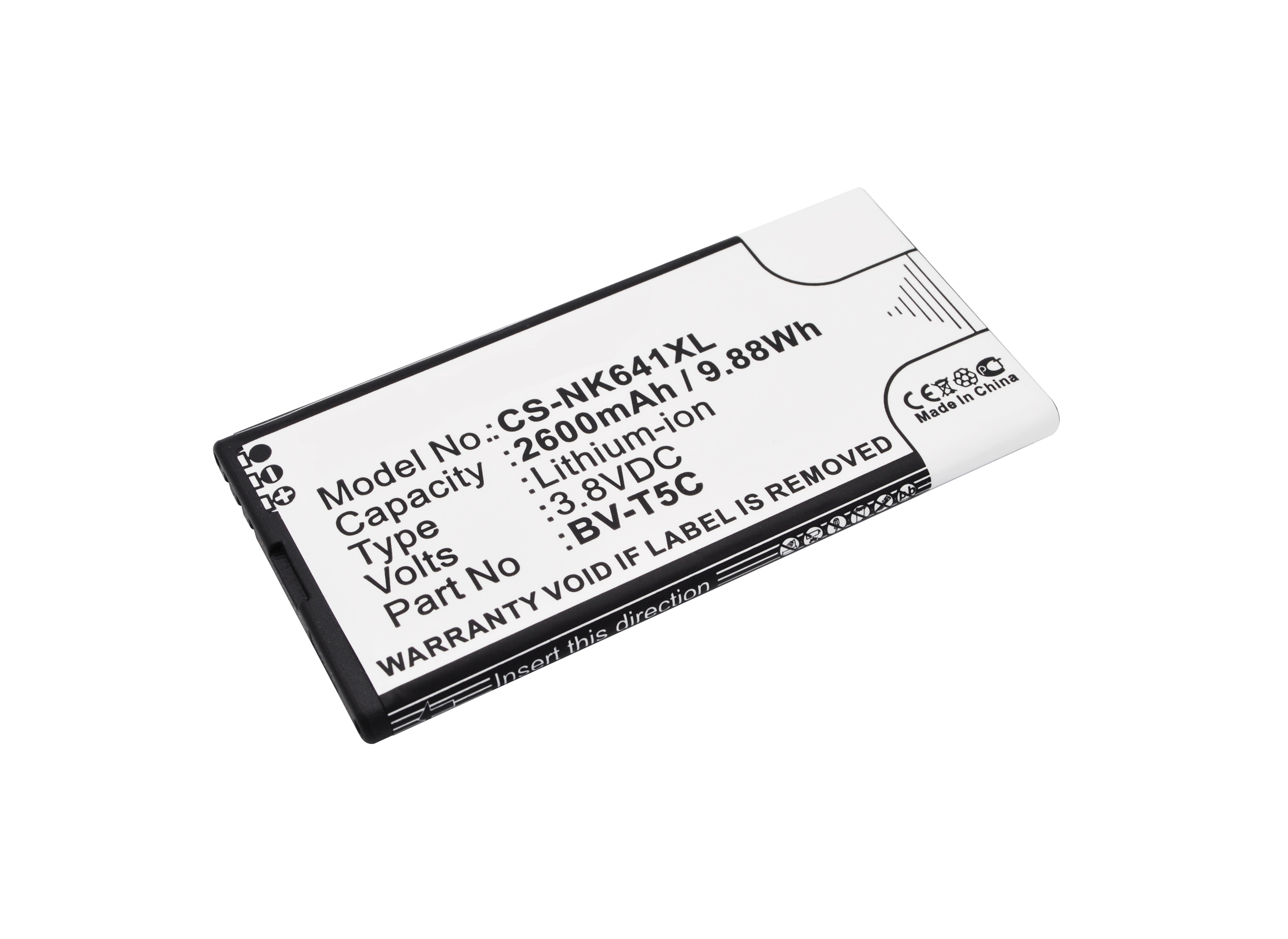 фото Аккумулятор cs-nk641xl bv-t5c для microsoft lumia 640 3.8v/2600mah/9.88wh cameron sino