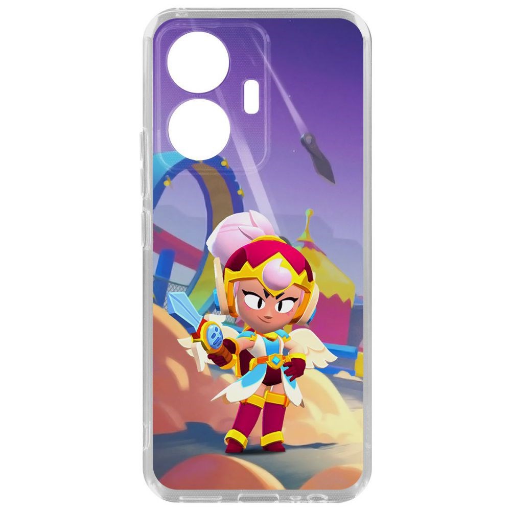 

Чехол-накладка Brawl Stars-Валькирия Джанет для Vivo T1, Прозрачный