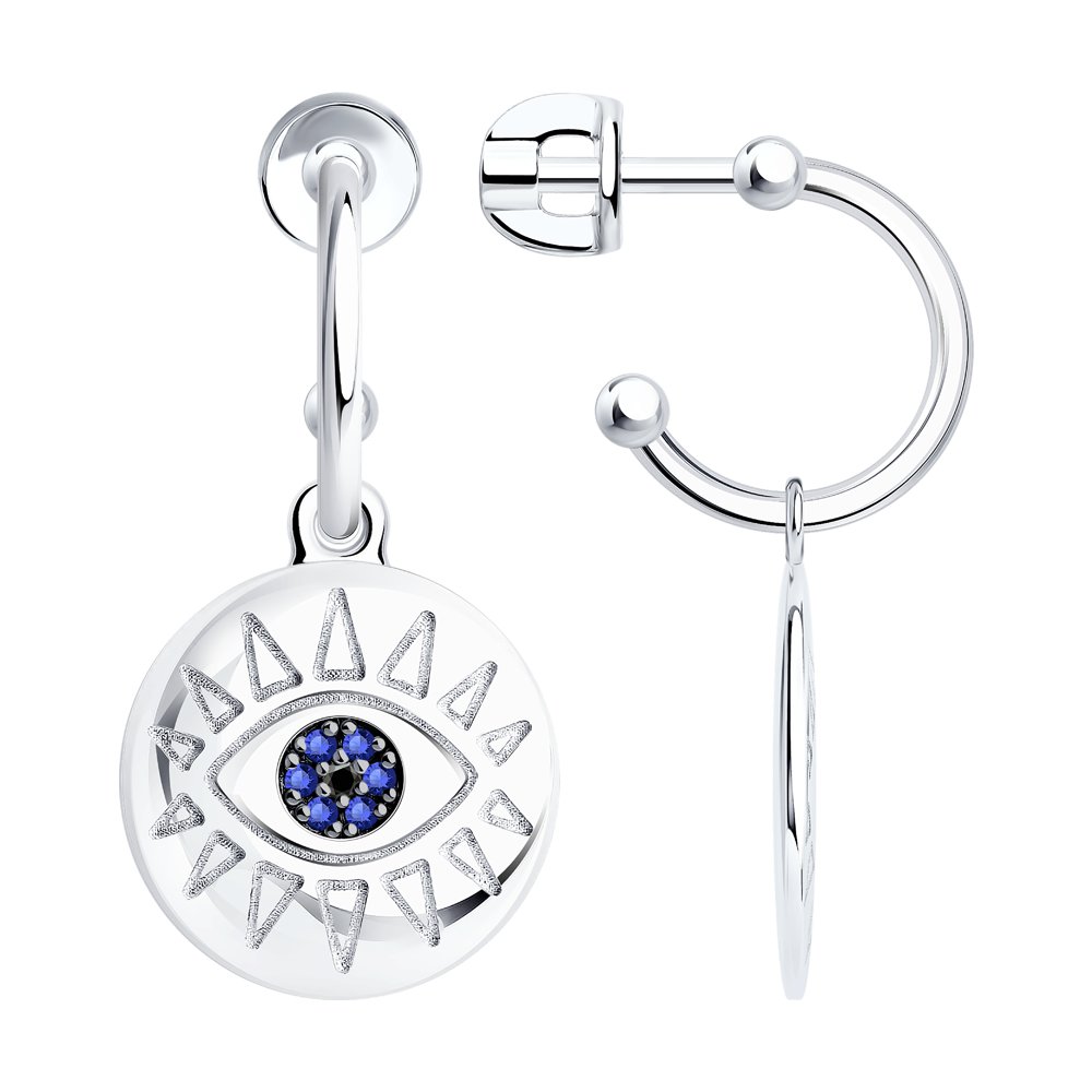 

Серьги подвески из серебра SOKOLOV 94024731, фианит, 94024731