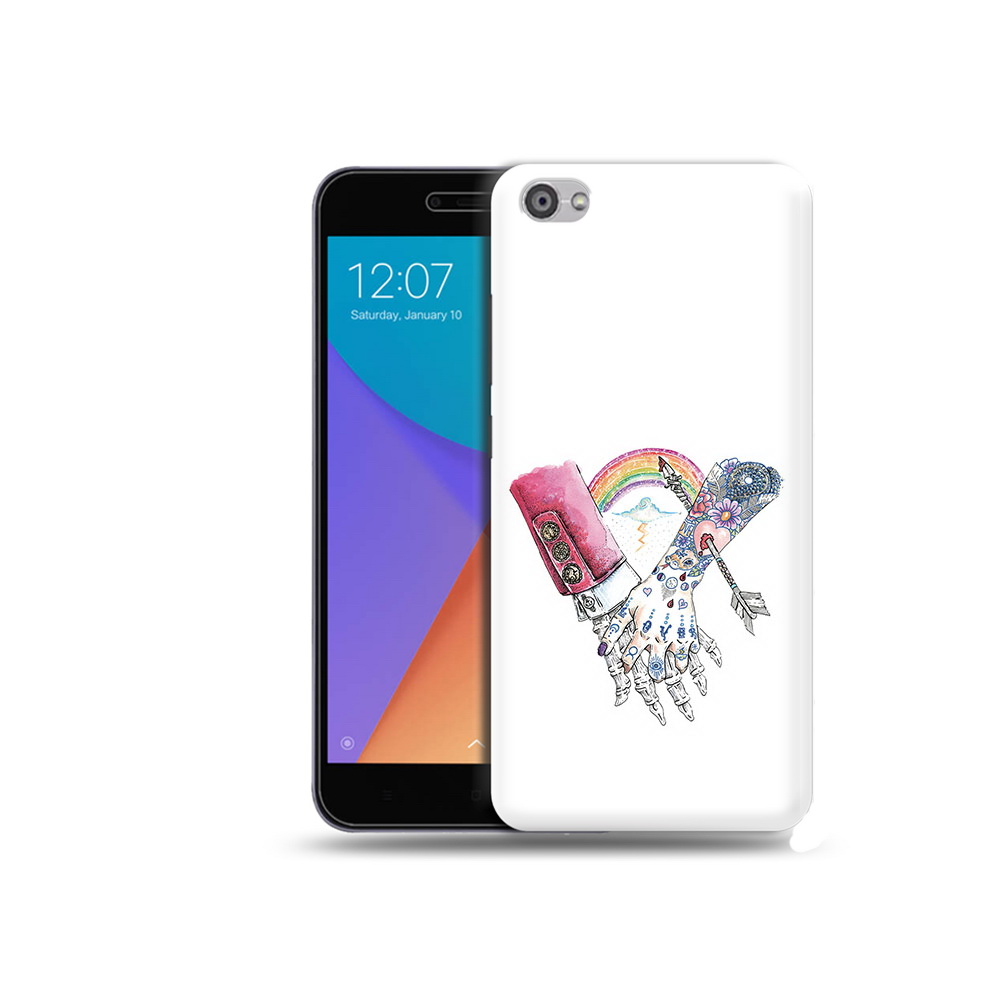 

Чехол MyPads Tocco для Xiaomi Redmi Note 5A абстракция руки в татуировках, Прозрачный, Tocco