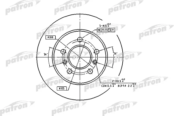 

Тормозной диск PATRON PBD1029