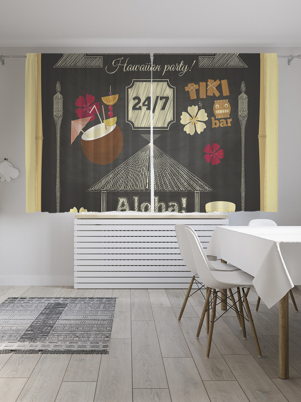 

Шторы JoyArty с фотопечатью "Вывеска тики бара" из сатена, 290х180 см, Вывеска тики бара