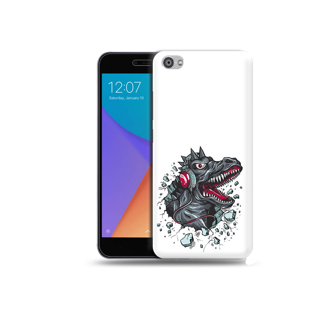 

Чехол MyPads Tocco для Xiaomi Redmi Note 5A Нарисованный динозавр в наушниках, Прозрачный, Tocco