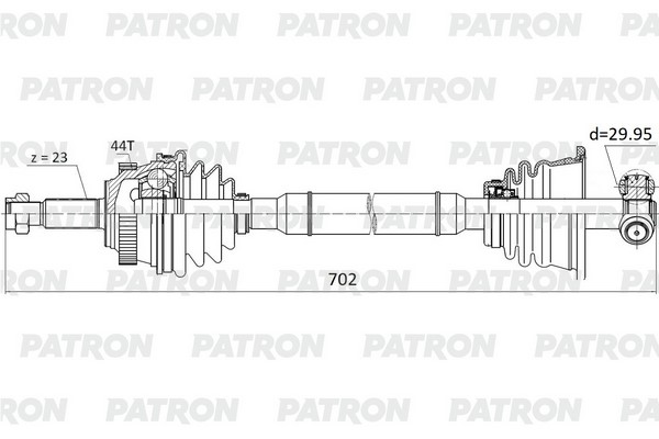 

Полуось лев 23x702x56.3x29.95 ABS:44T RENAULT Laguna 1.8/2.0 93-01 PATRON PDS0299