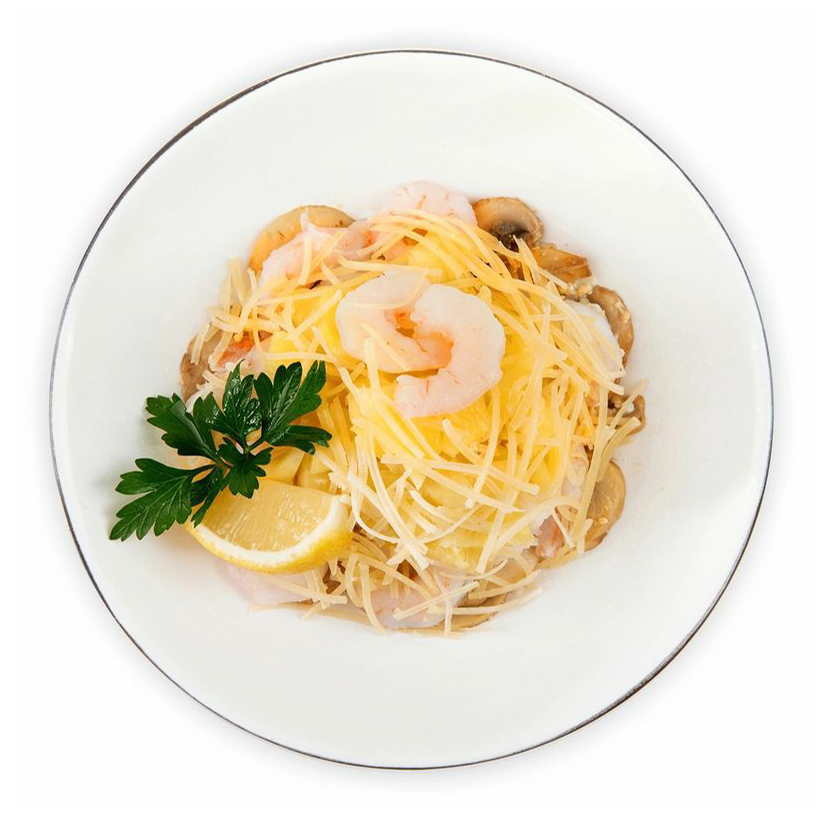 

Салат Шеф Перекресток с креветками, ананасом и шампиньонами