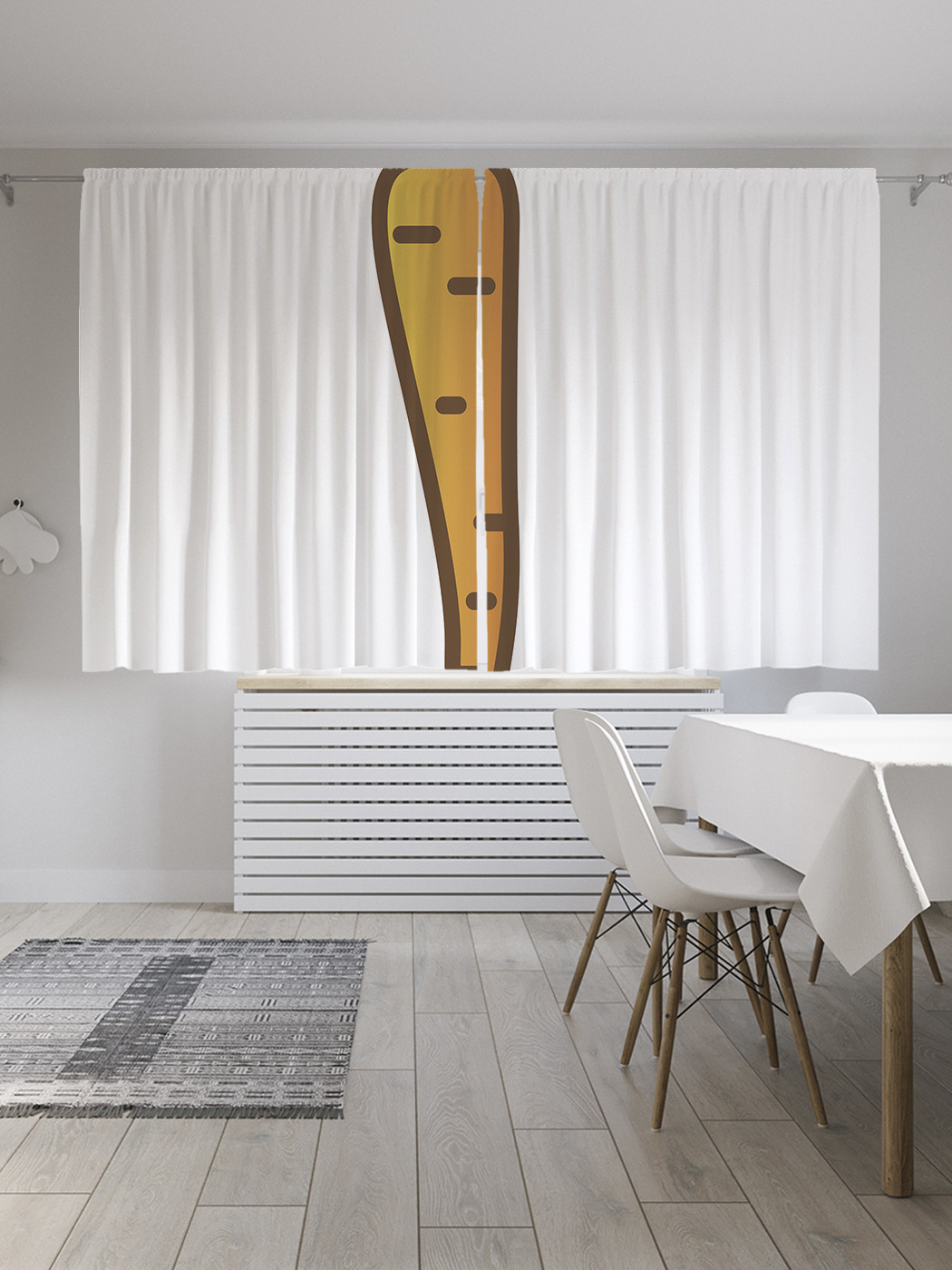 

Шторы JoyArty с фотопечатью "Рисунок морковки" из сатена, 290х180 см, Рисунок морковки