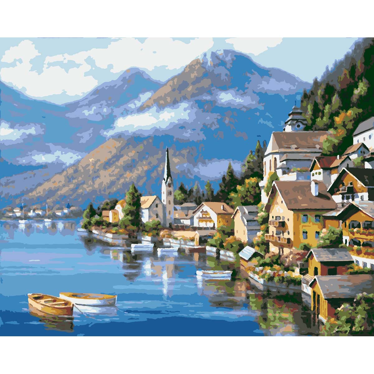 

Набор для рисования по номерам HOBRUK 'Альпийская деревня', 40*50 см