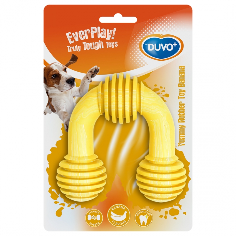 Жевательная игрушка для собак Duvo+, желтый, 10 см, 1 шт