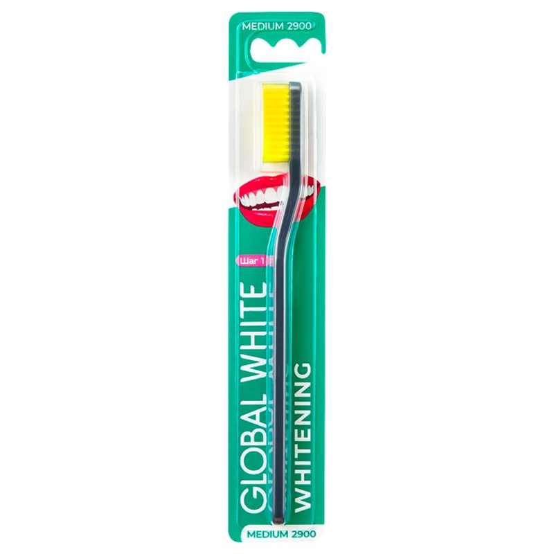 Зубная щетка Global white Medium, цвет в ассортименте зубная щетка daswerk medium soft средне мягкие набор 6 шт