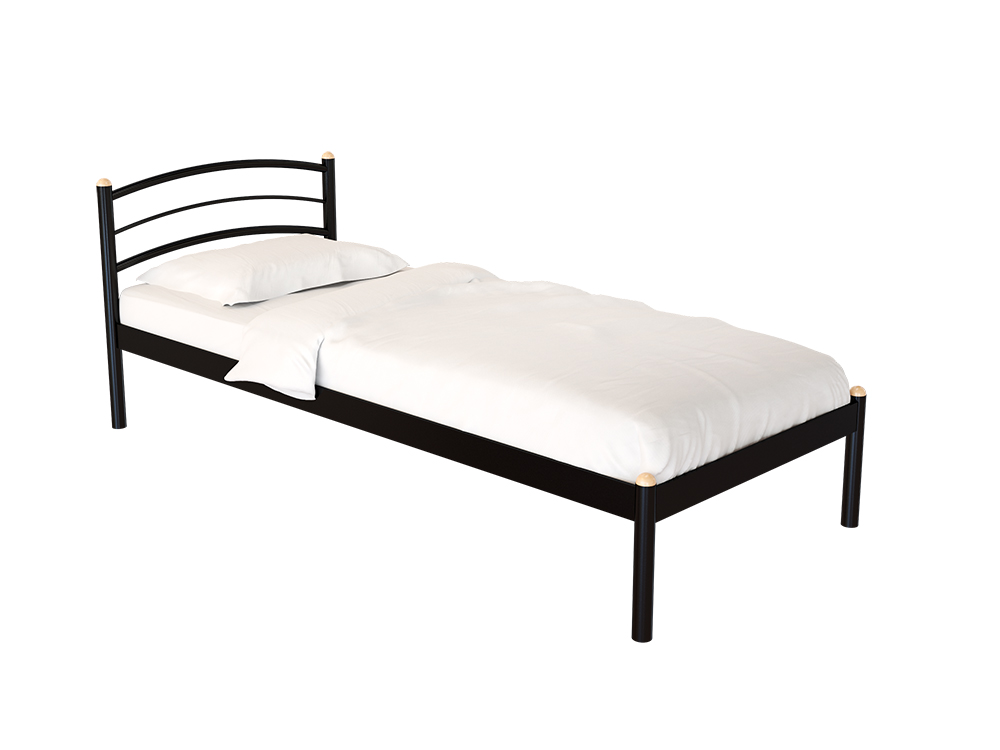 фото Односпальная кровать стиллмет эко черный 90x200