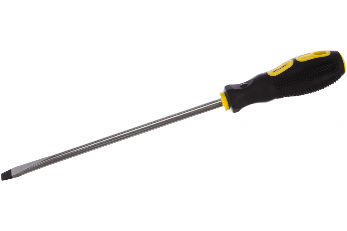 Отвертка шлицевая SL 8.0х200мм магнитная с противоскользящей ручкой (с держателем) ЭВРИКА