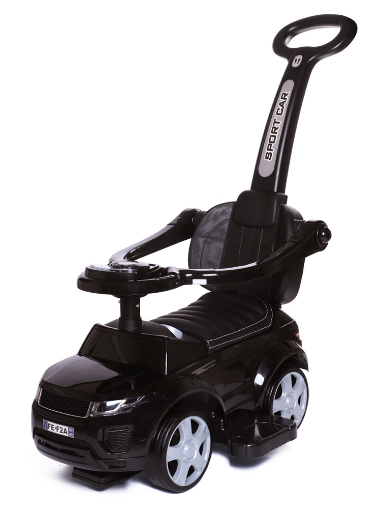 Каталка детская Babycare 614W Sport car, резиновые колеса, кожаное сиденье, черный