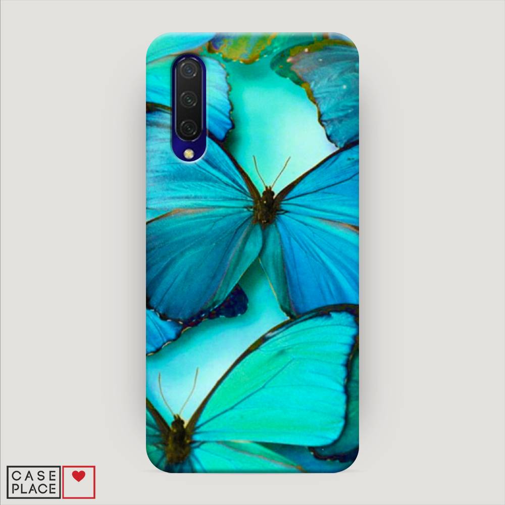 фото Пластиковый чехол "неоновые бабочки" на xiaomi mi cc9 awog