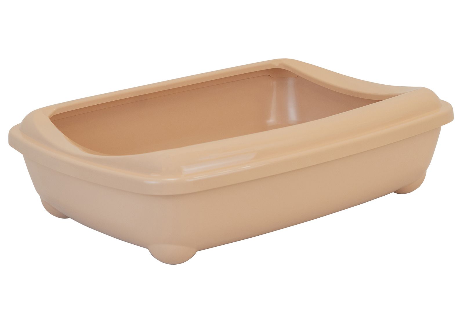 Лоток для кошек PetTails для Мейн-кунов глубокий, большой 56*43*15см, бежевый