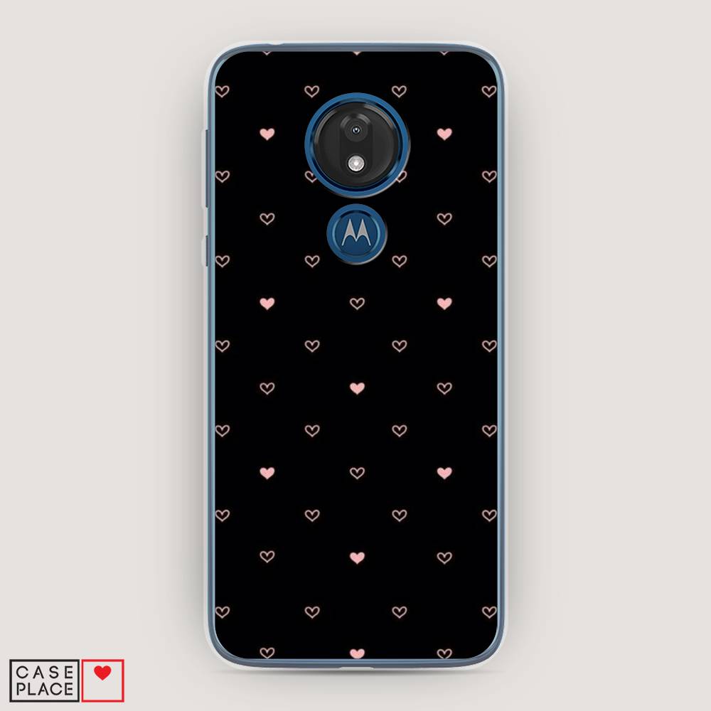 

Чехол Awog на Motorola Moto G7 / Моторола Мото G7 "Черный фон и сердечки", Разноцветный, 241150-3