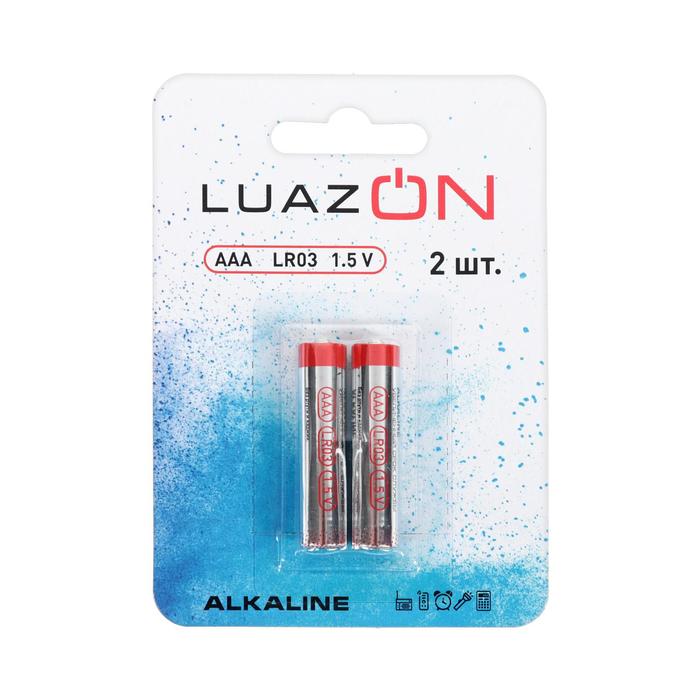 

Батарейка алкалиновая щелочная LuazON, AAA, LR03, блистер, 2 шт