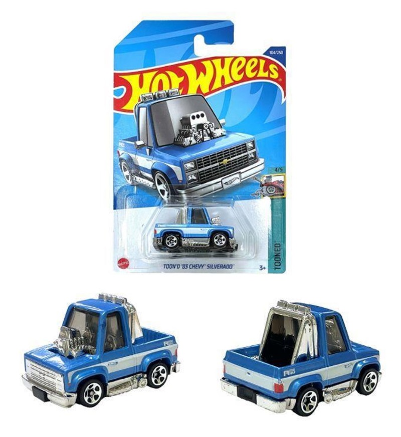 

Машинка базовой коллекции Hot Wheels TOON`D 83 CHEVY SILVERADO синяя C4982/HCT26, Белый;серебристый;синий