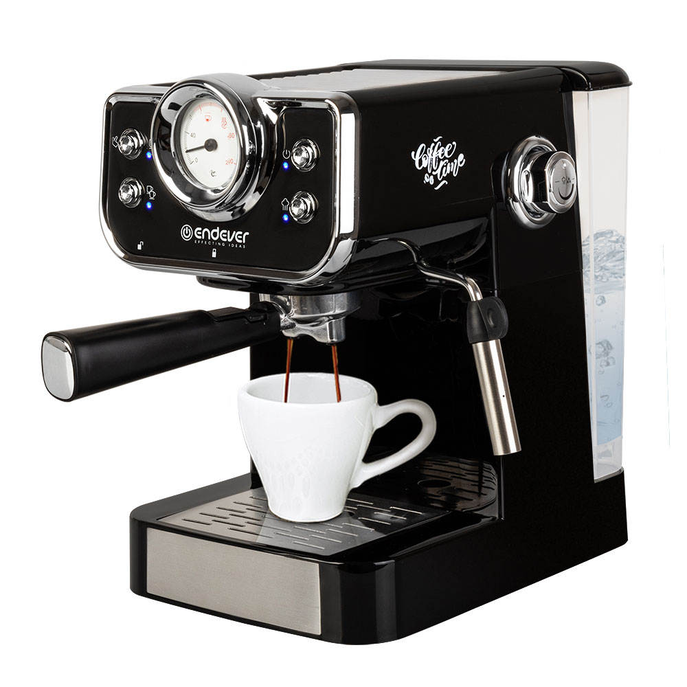 Рожковая кофеварка Endever Costa-1097 черная электрическая кофеварка endever costa 1095 серебристый