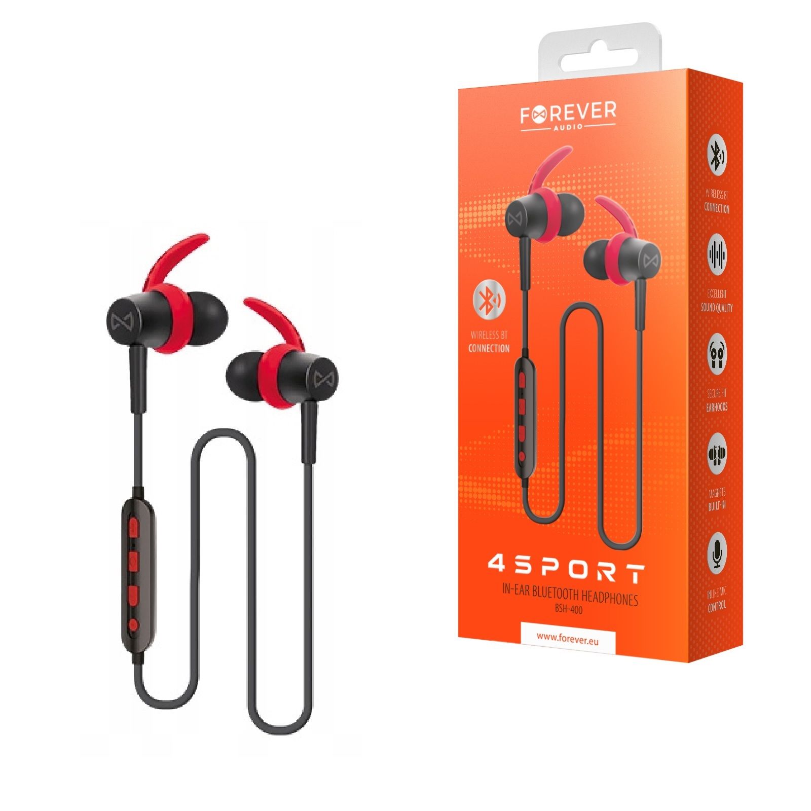 фото Беспроводные наушники bluetooth forever 4sport bsh-400 red