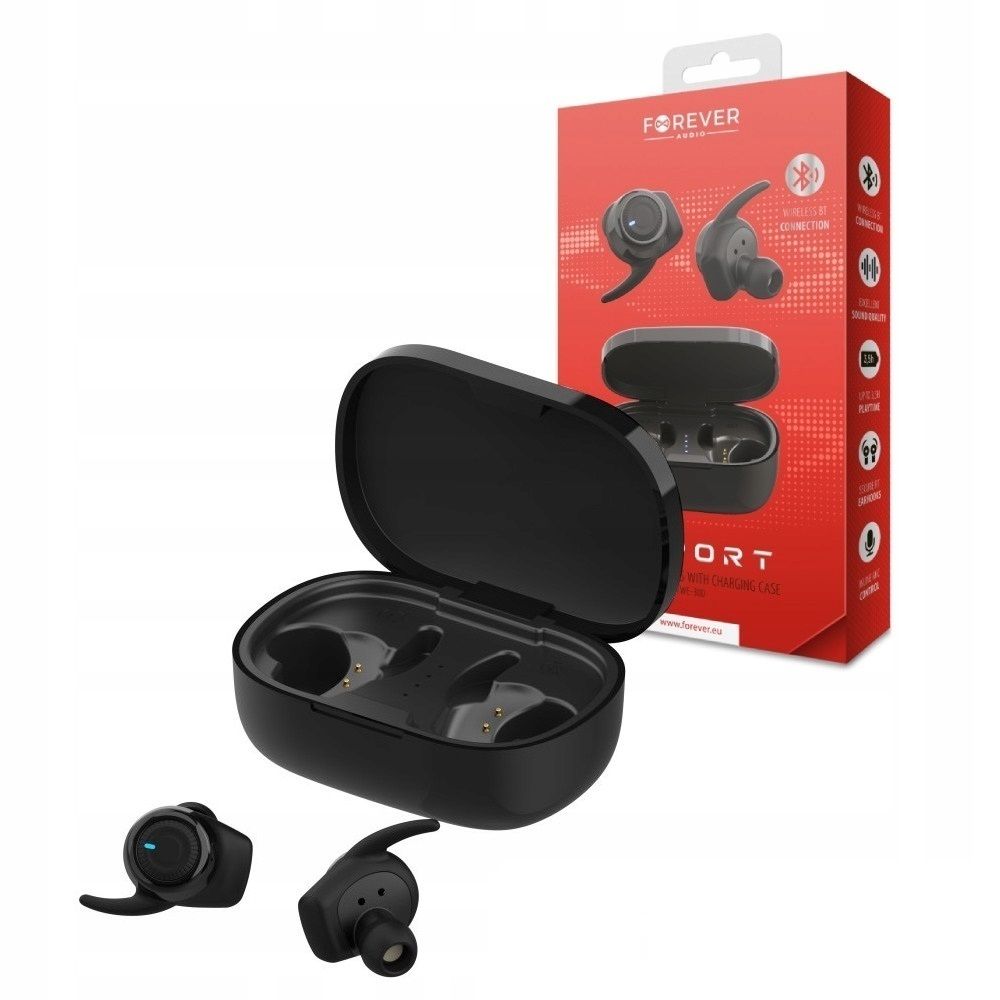 фото Беспроводные наушники bluetooth earbuds forever 4sport twe-300 black