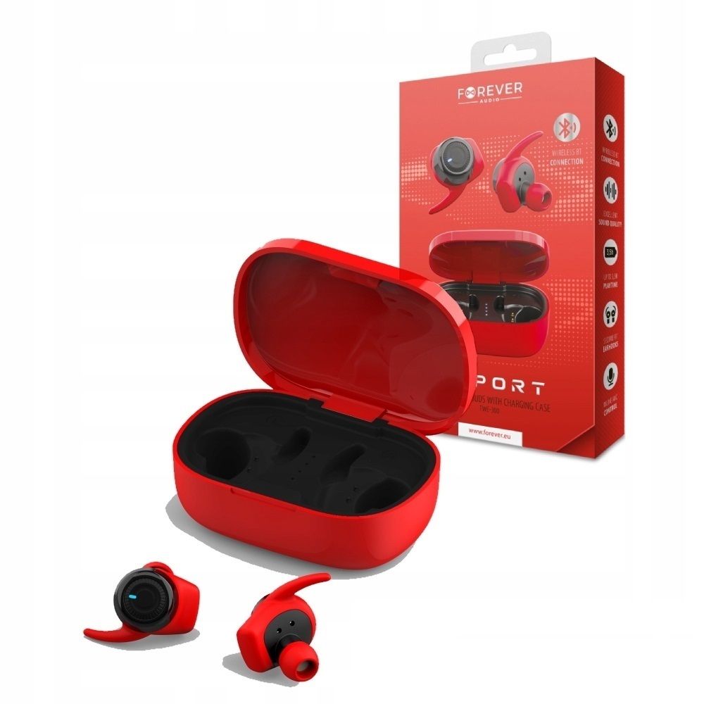 фото Беспроводные наушники bluetooth earbuds forever 4sport twe-300 red