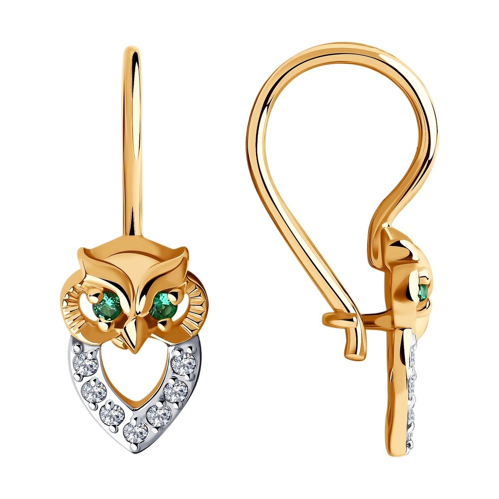 

Серьги из красного золота с фианитом Diamant 51-120-00781-1, 51-120-00781-1