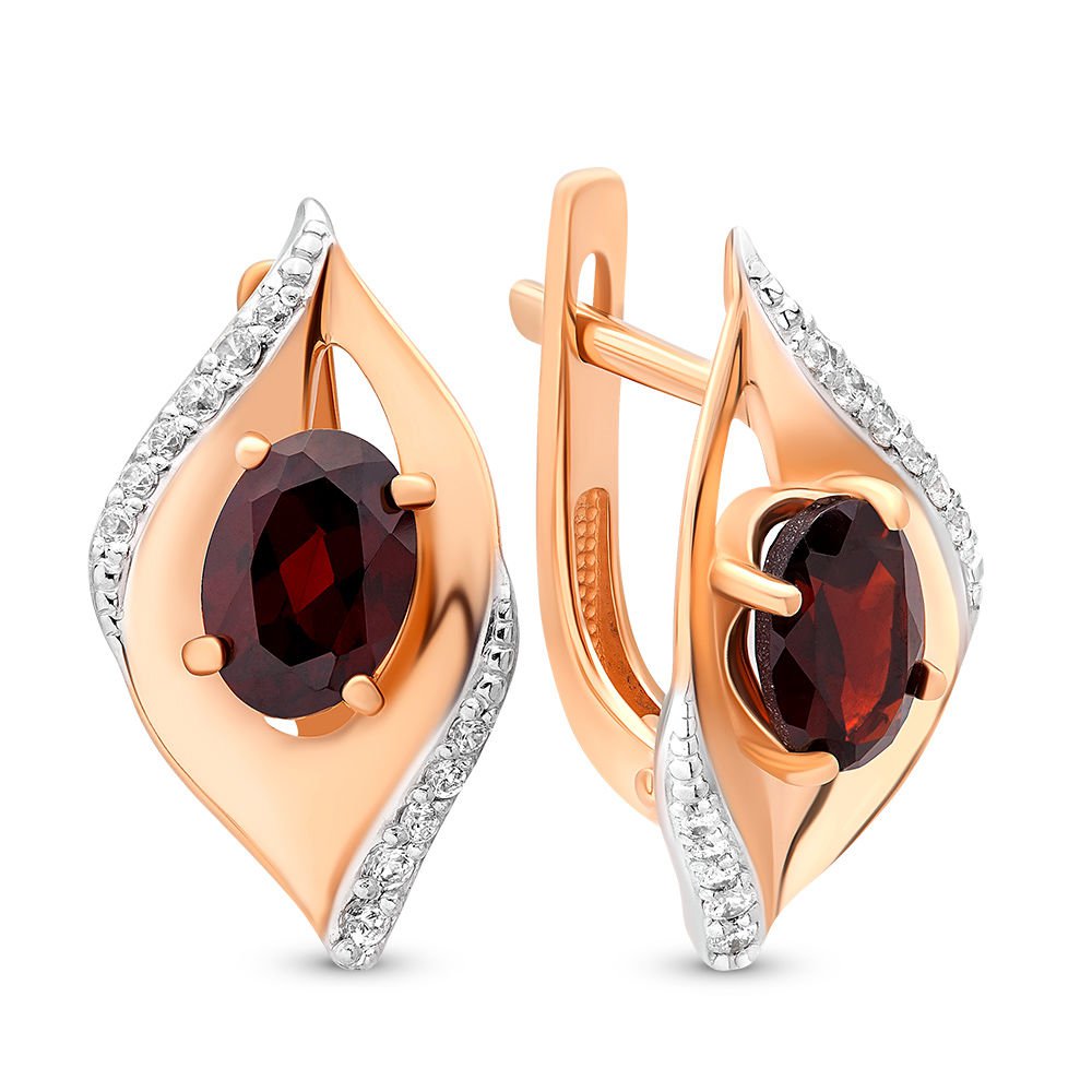 

Серьги из красного золота с гранатом, фианитом 585Gold 202005887, 202005887