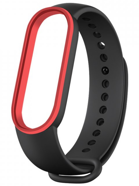 

Ремешок Zibelino для Mi Band 5/6 Silicone Black-Red ZBS-XIMB5-BLK-R, Mi Band 5 / 6
