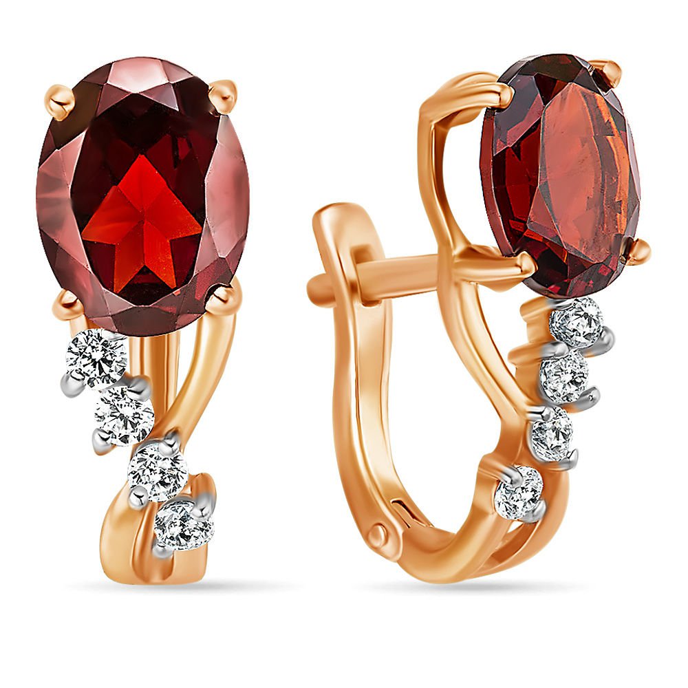 

Серьги из красного золота с гранатом, фианитом 585Gold 202008176, 202008176