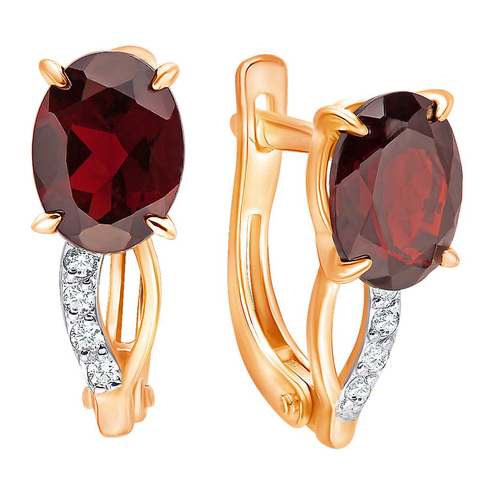 

Серьги из красного золота с гранатом, фианитом 585Gold 202007926, 202007926