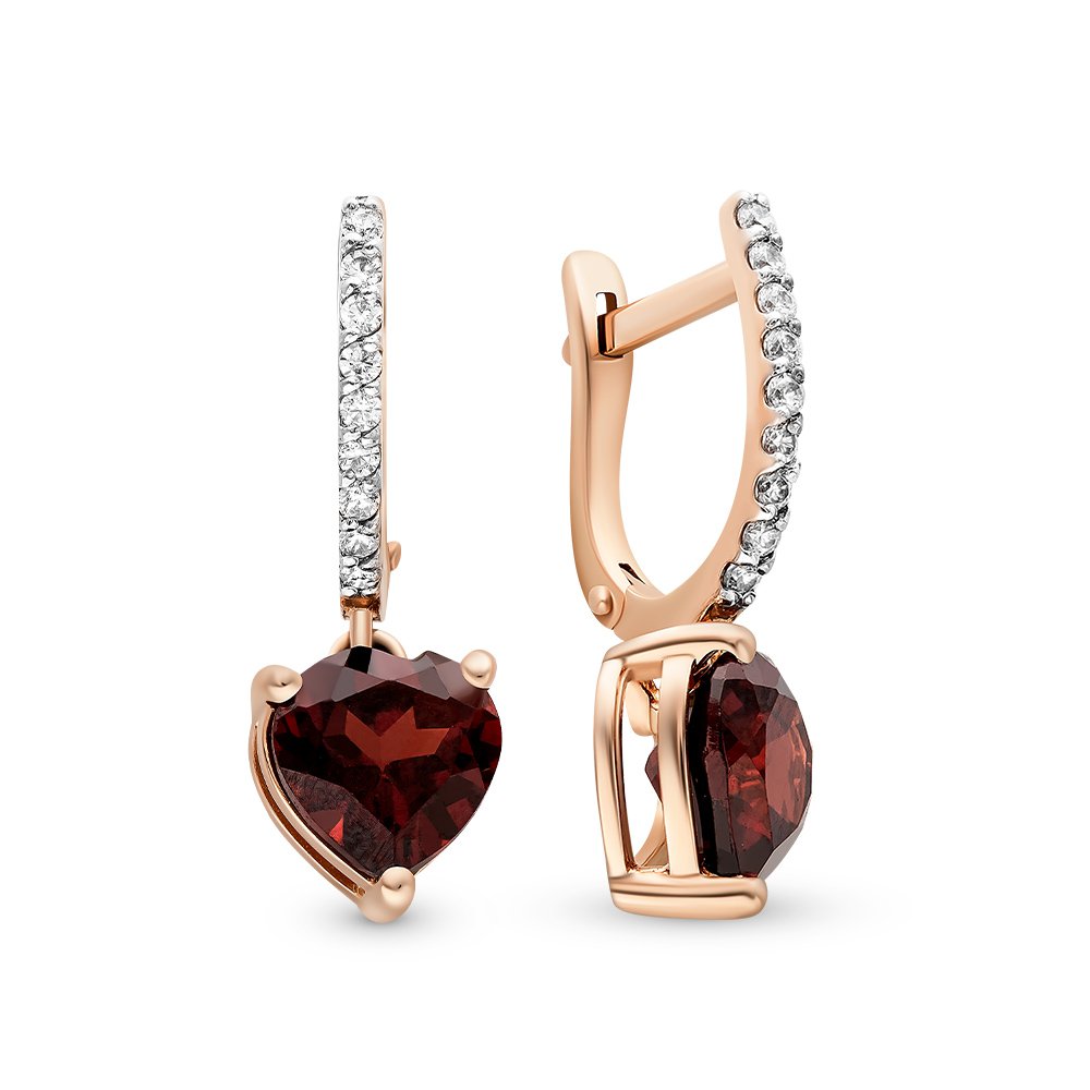 

Серьги из красного золота с гранатом, фианитом 585Gold 202005169, 202005169