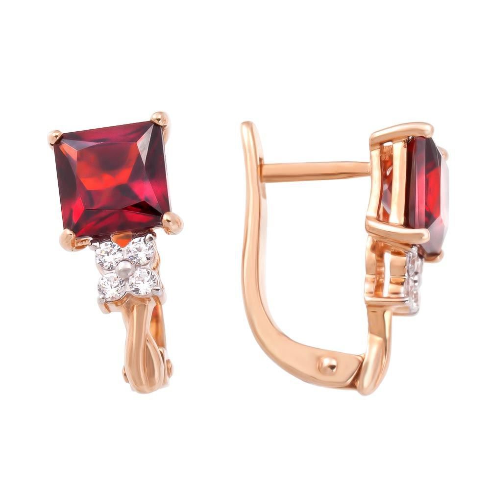 

Серьги из красного золота с гранатом, фианитом 585Gold 202001089, 202001089