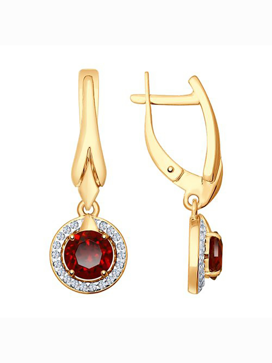 

Серьги из серебра с гранатом, фианитом 585Gold 702009152, 702009152