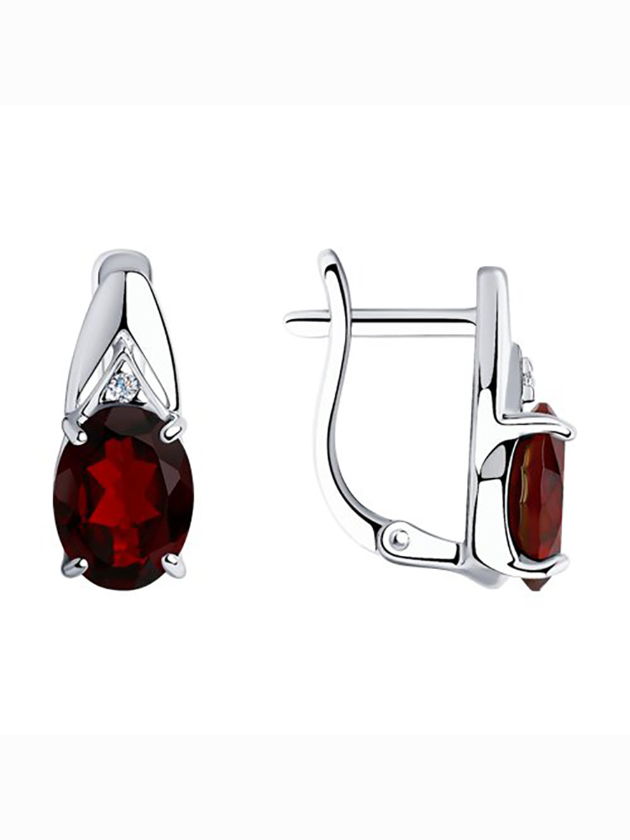 

Серьги из серебра с гранатом, фианитом 585Gold 702009327, 702009327
