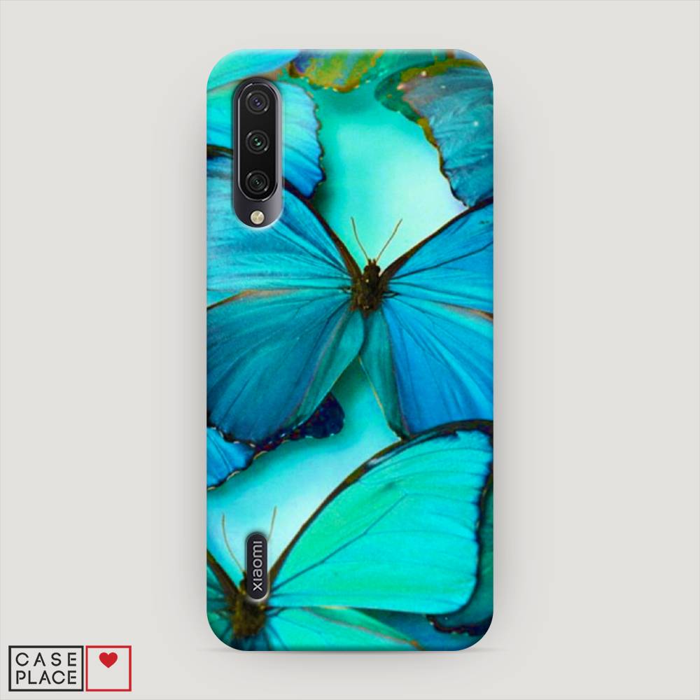 фото Пластиковый чехол "неоновые бабочки" на xiaomi mi a3 awog