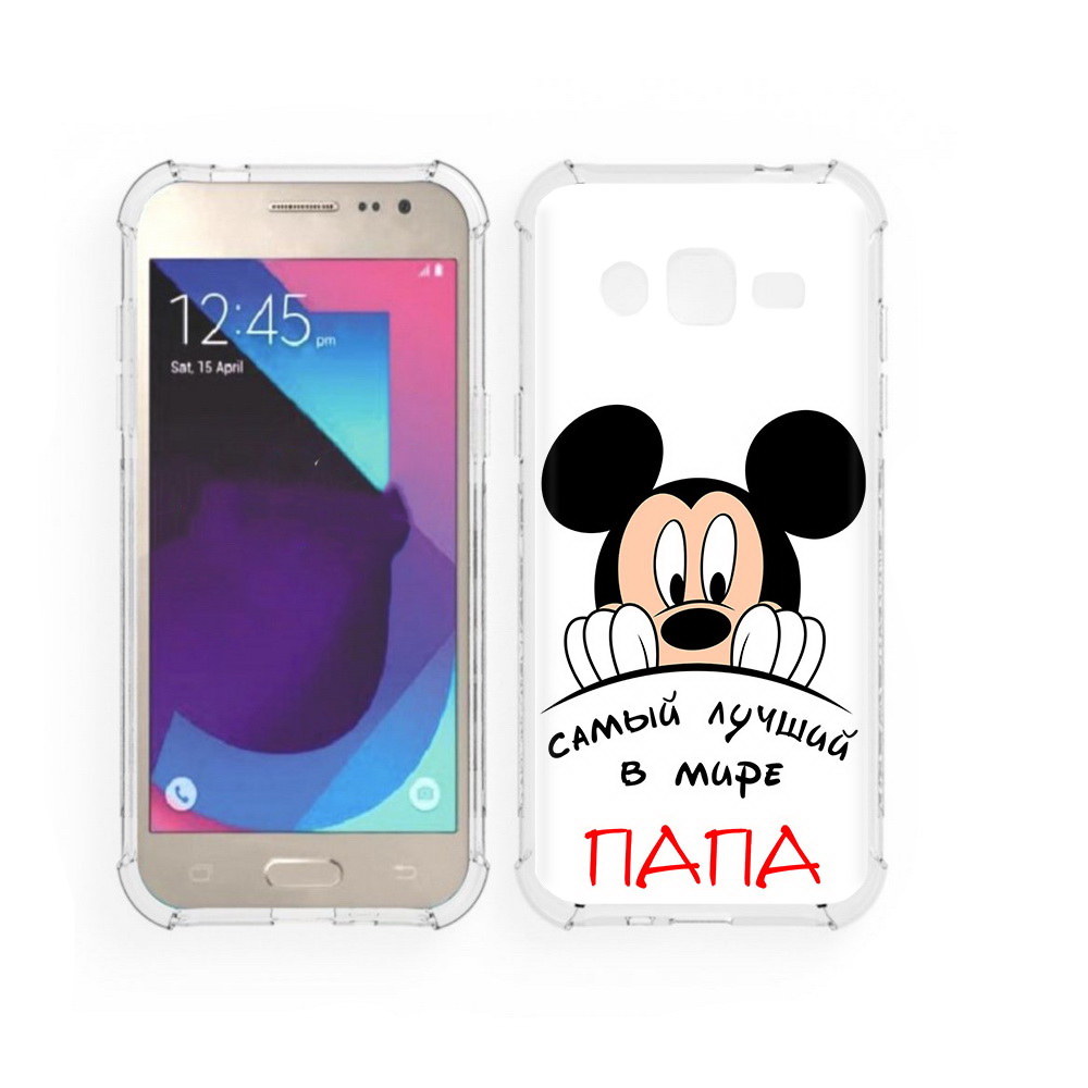 

Чехол MyPads Tocco для Samsung Galaxy J2 Самай лучший папа Микки Маус (PT226924.572.151), Прозрачный, Tocco