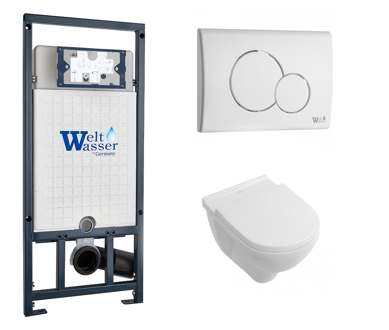 

Комплект: инсталляция WeltWasser Marberg 507 + унитаз O Novo Directflush с кнопкой белой