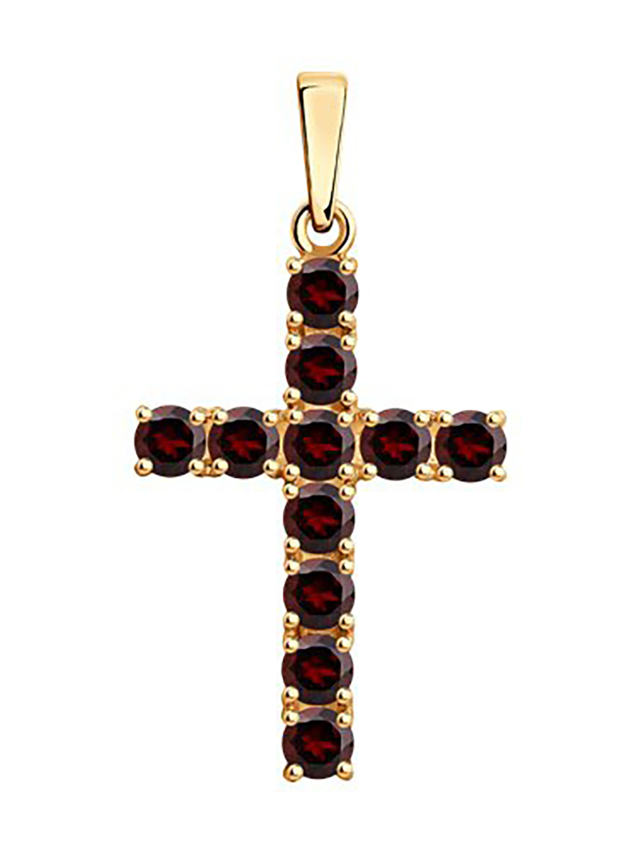 

Кулон из серебра 585Gold 703006403, гранат/фианит, 703006403