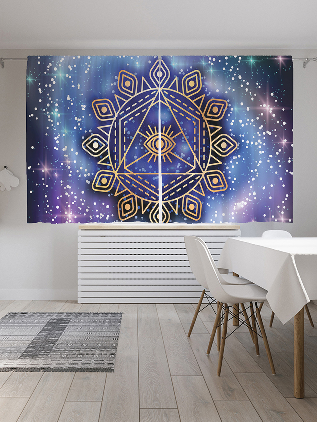 

Шторы с фотопечатью JoyArty "Космические знаки" из сатена, 290х180 см