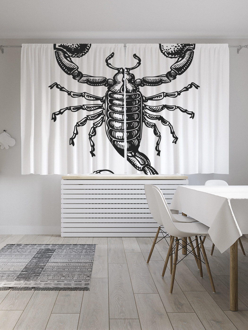 

Шторы JoyArty с фотопечатью "Графический Скорпион" из сатена, 290х180 см, Графический Скорпион