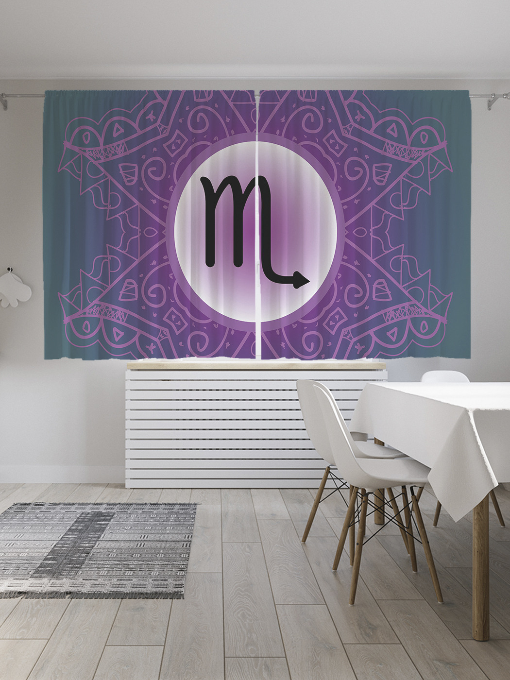 

Шторы JoyArty с фотопечатью "Знак Скорпиона в орнаменте" из сатена, 290х180 см, Знак Скорпиона в орнаменте