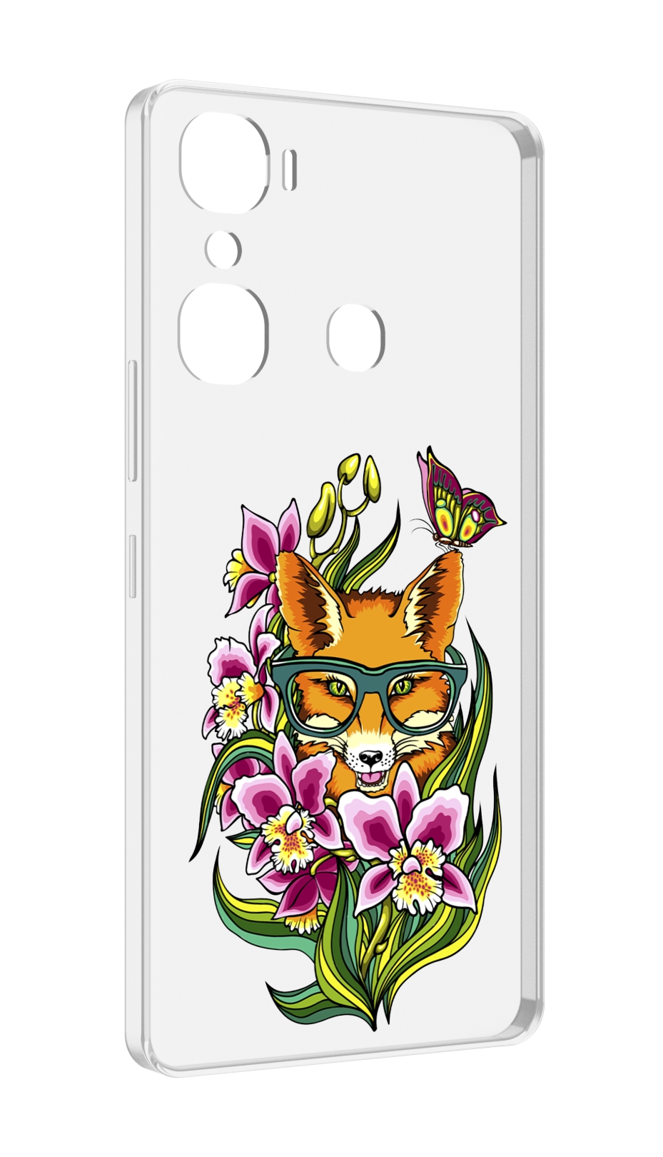 

Чехол MyPads Лиса в цветах для Infinix Hot 12 Pro, Прозрачный, Tocco