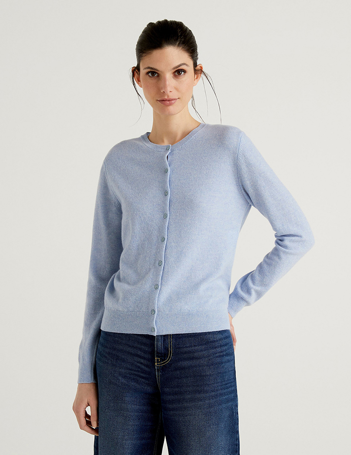

Кардиган женский United Colors of Benetton 21A_1002D5485 голубой XL, 21A_1002D5485