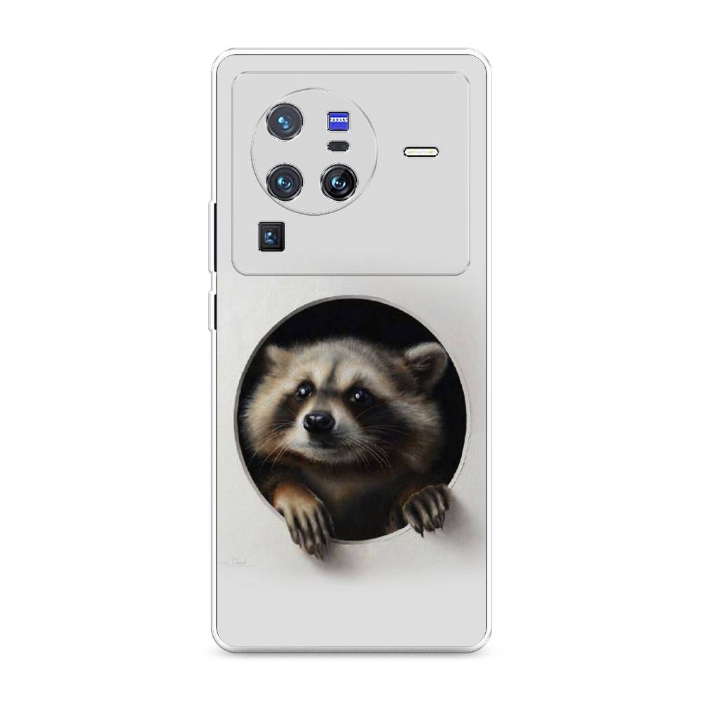 

Чехол Awog на Vivo X80 Pro "Любопытный енот", Разноцветный, 266650-1