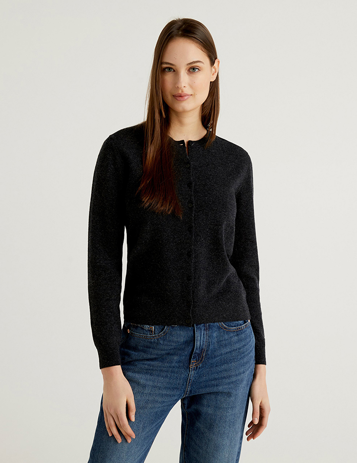

Кардиган женский United Colors of Benetton 21A_1002D5485 серый M, 21A_1002D5485