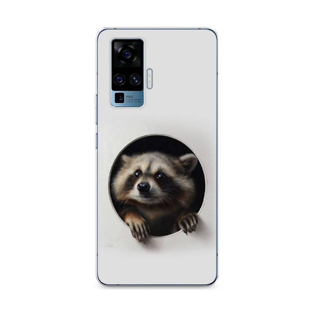 

Чехол Awog на Vivo X50 Pro "Любопытный енот", Разноцветный, 262350-1