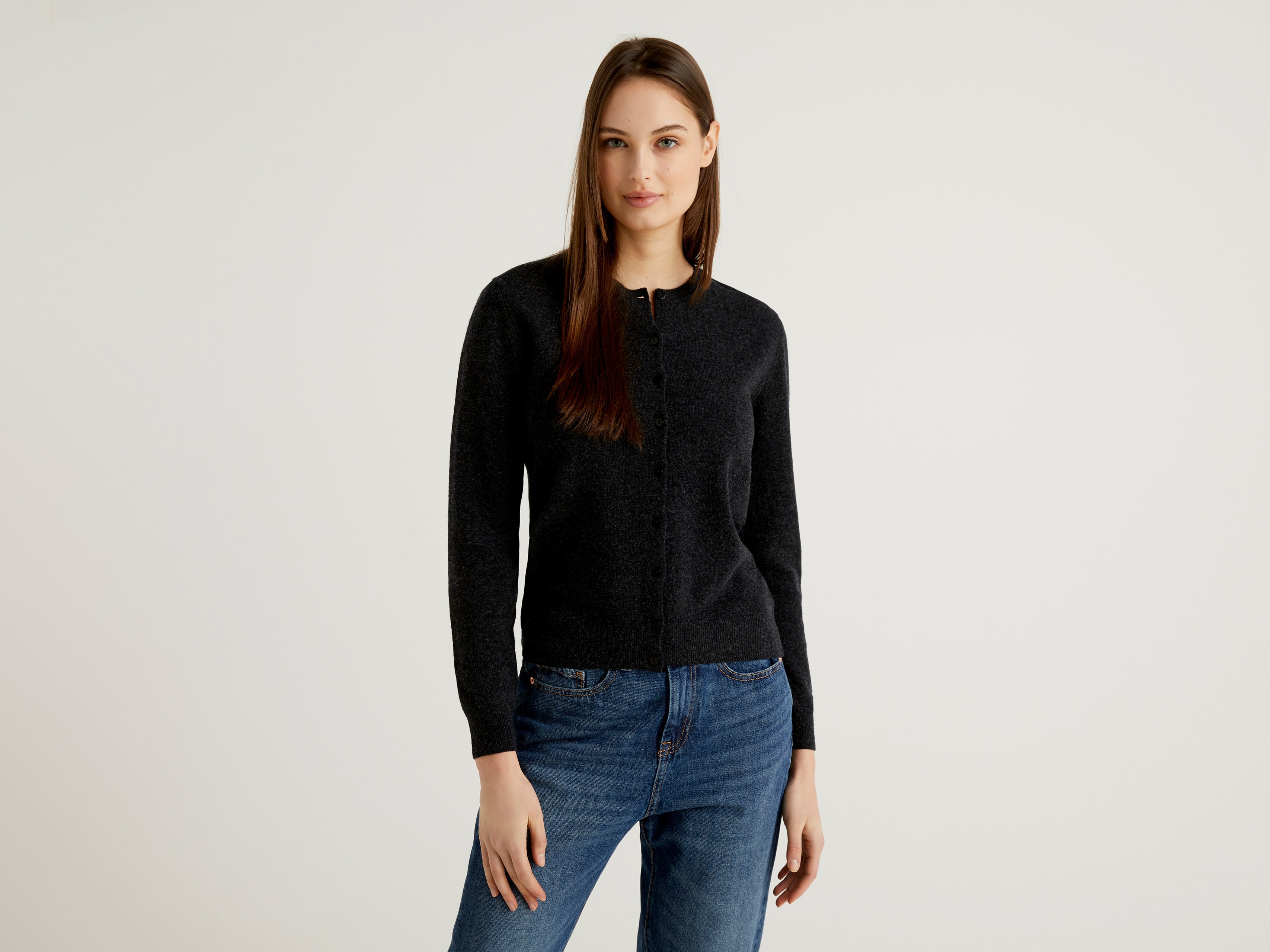 

Кардиган женский United Colors of Benetton 21A_1002D5485 серый L, 21A_1002D5485