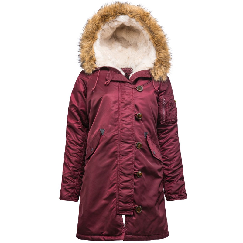 фото Куртка женская alpha industries elyse maroon бордовая xs