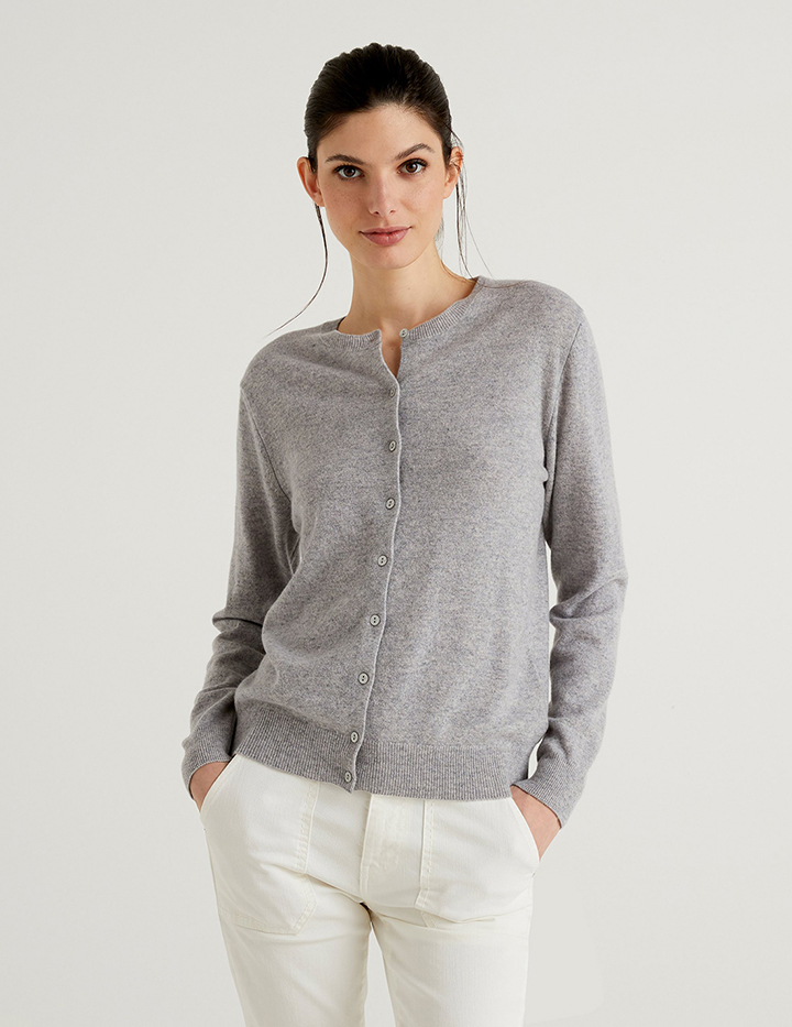 

Кардиган женский United Colors of Benetton 21A_1002D5485 серый M