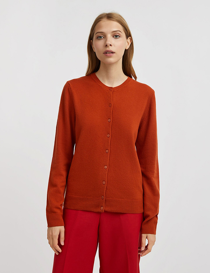 

Кардиган женский United Colors of Benetton 21A_1002D5485 оранжевый M, 21A_1002D5485